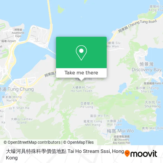 大蠔河具特殊科學價值地點 Tai Ho Stream Sssi地圖