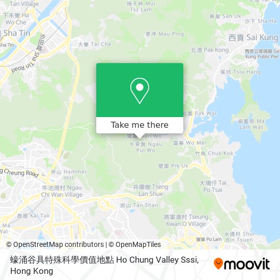 蠔涌谷具特殊科學價值地點 Ho Chung Valley Sssi地圖