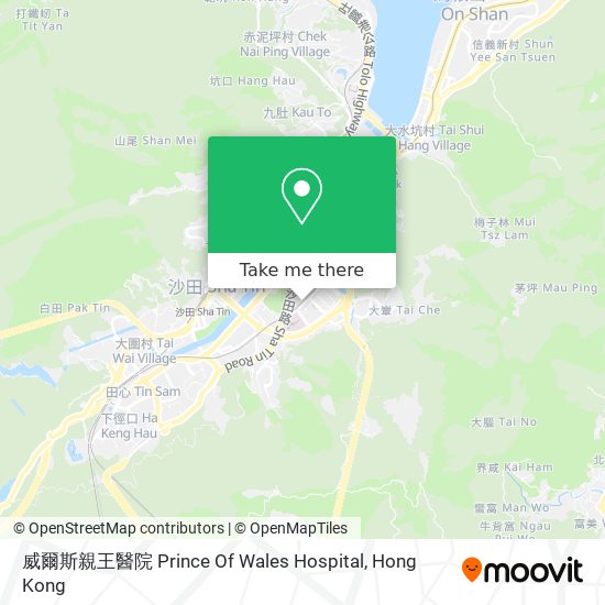 威爾斯親王醫院 Prince Of Wales Hospital map