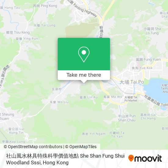 社山風水林具特殊科學價值地點 She Shan Fung Shui Woodland Sssi map