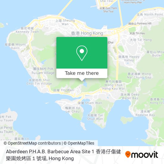 Aberdeen P.H.A.B. Barbecue Area Site 1 香港仔傷健樂園燒烤區１號場 map