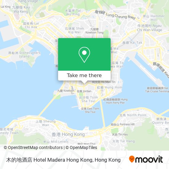 木的地酒店 Hotel Madera Hong Kong map