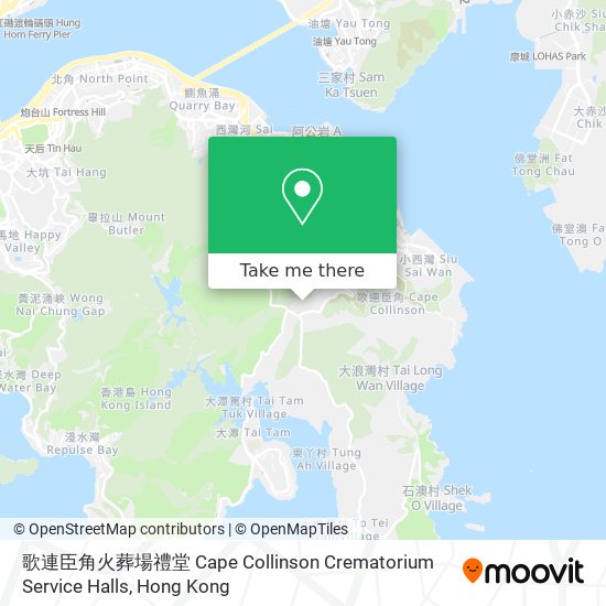 歌連臣角火葬場禮堂 Cape Collinson Crematorium Service Halls map