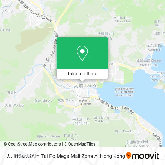 大埔超級城A區 Tai Po Mega Mall Zone A map