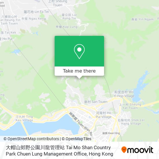 大帽山郊野公園川龍管理站 Tai Mo Shan Country Park Chuen Lung Management Office map