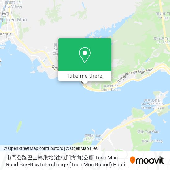 屯門公路巴士轉乘站(往屯門方向)公廁 Tuen Mun Road Bus-Bus Interchange (Tuen Mun Bound) Public Toilet map