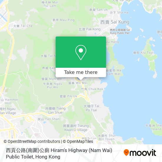 西貢公路(南圍)公廁 Hiram's Highway (Nam Wai) Public Toilet map