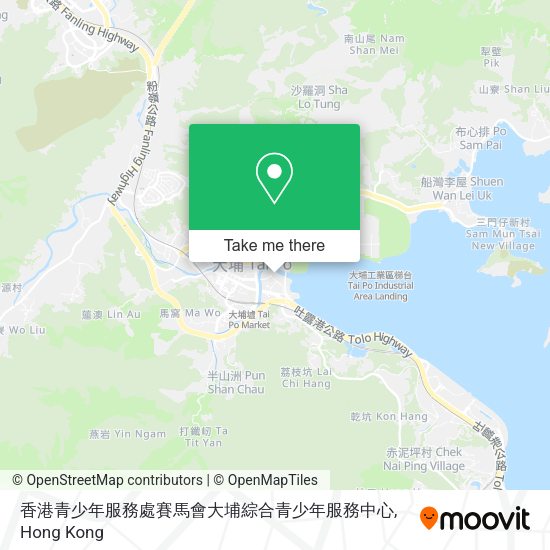 香港青少年服務處賽馬會大埔綜合青少年服務中心地圖
