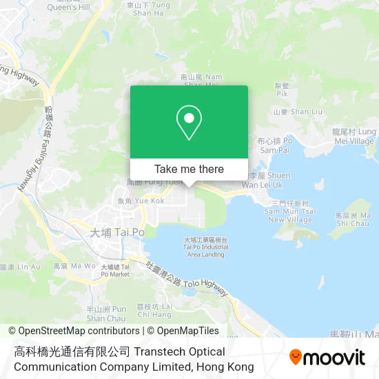 高科橋光通信有限公司 Transtech Optical Communication Company Limited地圖