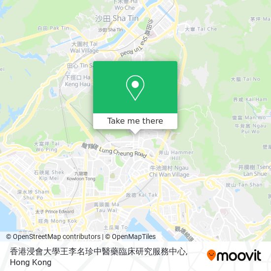 香港浸會大學王李名珍中醫藥臨床研究服務中心地圖
