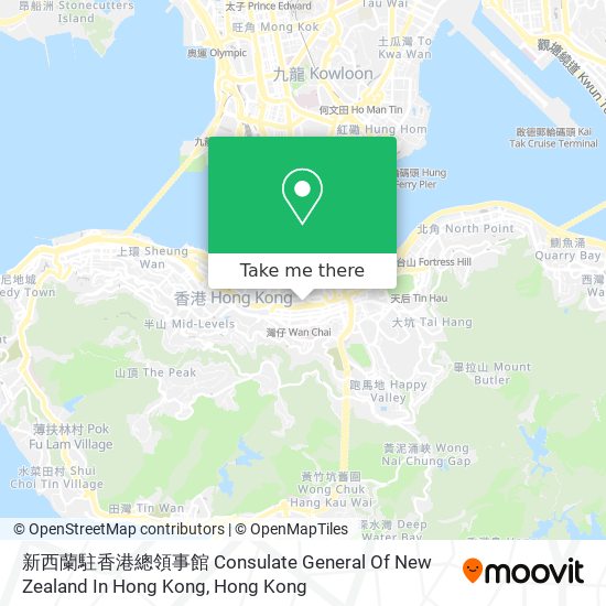 新西蘭駐香港總領事館 Consulate General Of New Zealand In Hong Kong地圖