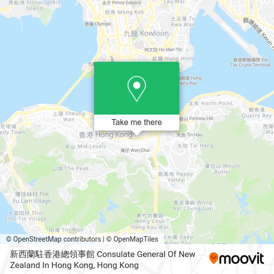 新西蘭駐香港總領事館 Consulate General Of New Zealand In Hong Kong map