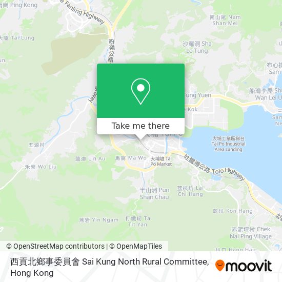 西貢北鄉事委員會 Sai Kung North Rural Committee map