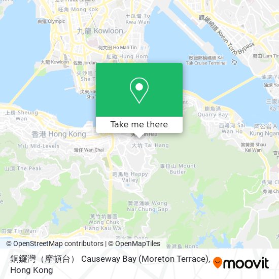 銅鑼灣（摩頓台） Causeway Bay (Moreton Terrace)地圖