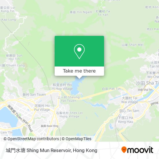 城門水塘 Shing Mun Reservoir map