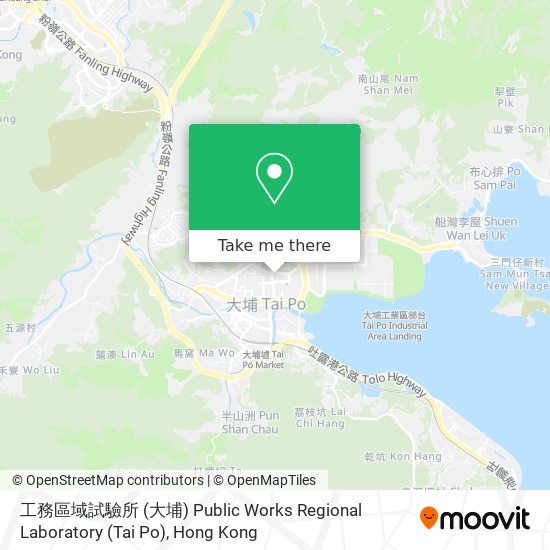 工務區域試驗所 (大埔) Public Works Regional Laboratory (Tai Po) map