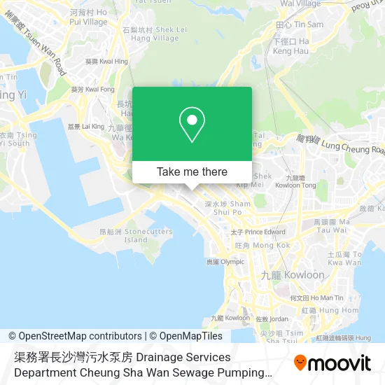 渠務署長沙灣污水泵房 Drainage Services Department Cheung Sha Wan Sewage Pumping Station地圖