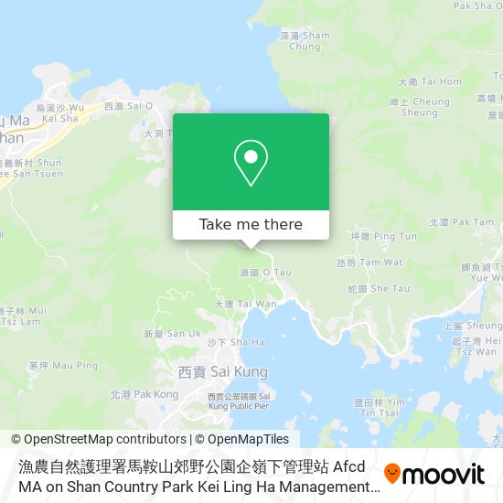 漁農自然護理署馬鞍山郊野公園企嶺下管理站 Afcd MA on Shan Country Park Kei Ling Ha Management Centre map