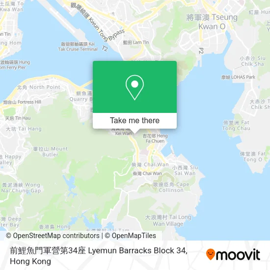 前鯉魚門軍營第34座 Lyemun Barracks Block 34 map