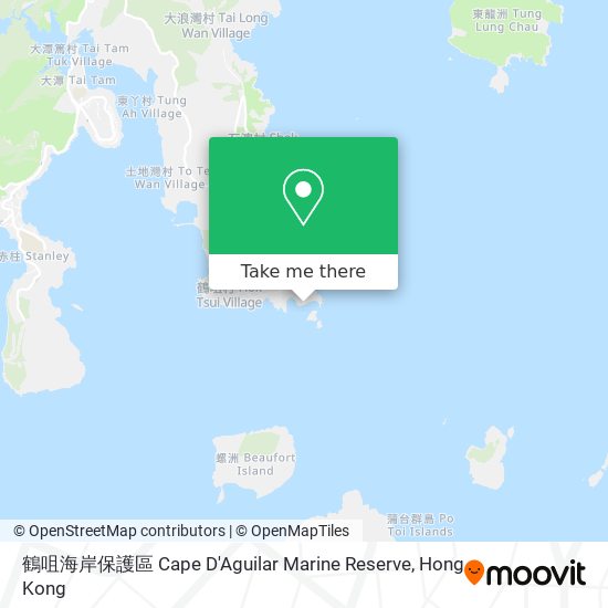 鶴咀海岸保護區 Cape D'Aguilar Marine Reserve map