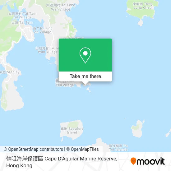 鶴咀海岸保護區 Cape D'Aguilar Marine Reserve map