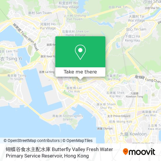 蝴蝶谷食水主配水庫 Butterfly Valley Fresh Water Primary Service Reservoir map