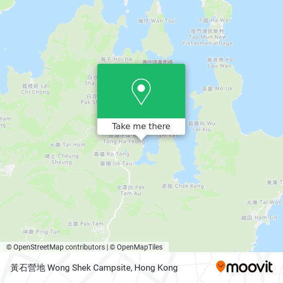 黃石營地 Wong Shek Campsite map