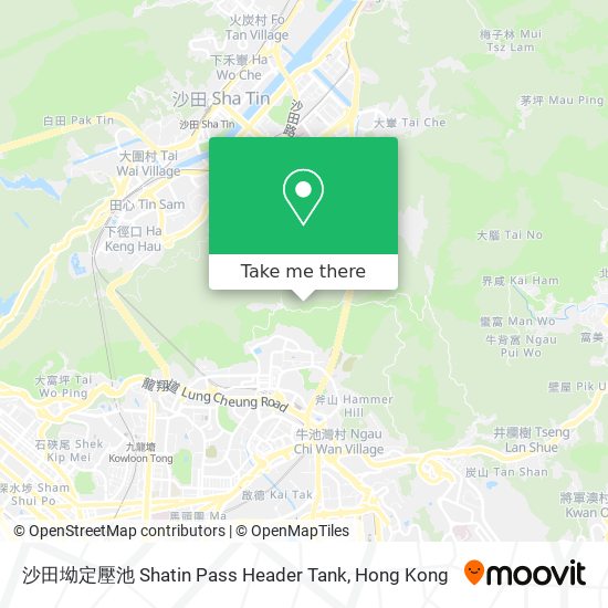 沙田坳定壓池  Shatin Pass Header Tank map