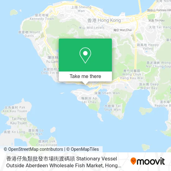 香港仔魚類批發市場街渡碼頭 Stationary Vessel Outside Aberdeen Wholesale Fish Market地圖