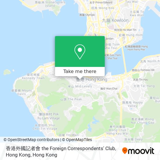 香港外國記者會 the Foreign Correspondents' Club, Hong Kong map