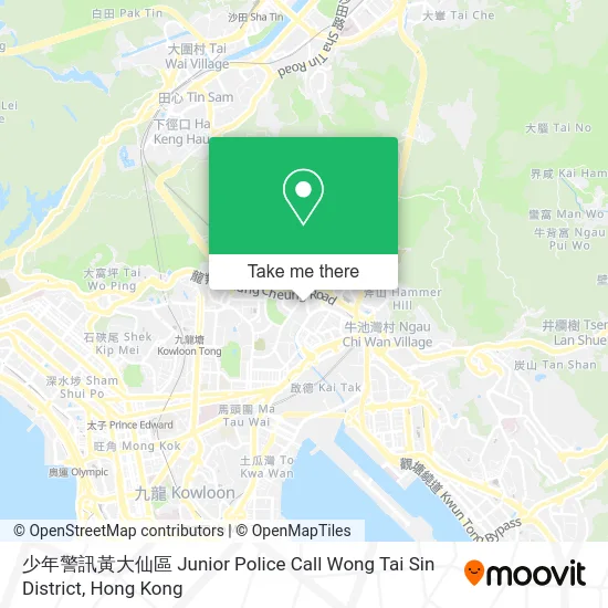少年警訊黃大仙區 Junior Police Call Wong Tai Sin District map
