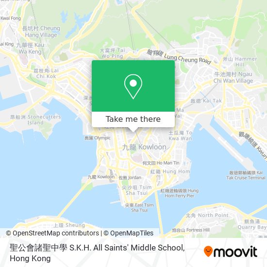 聖公會諸聖中學 S.K.H. All Saints' Middle School map