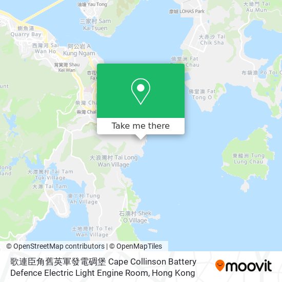 歌連臣角舊英軍發電碉堡 Cape Collinson Battery Defence Electric Light Engine Room地圖