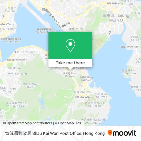 筲箕灣郵政局 Shau Kei Wan Post Office map