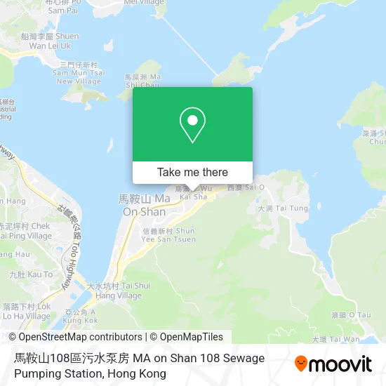 馬鞍山108區污水泵房 MA on Shan 108 Sewage Pumping Station地圖