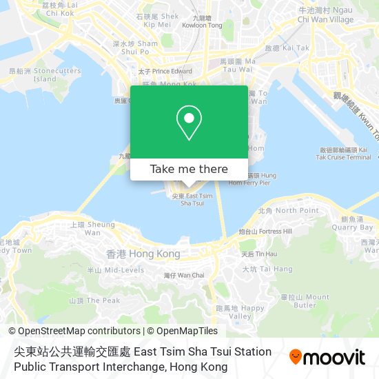 尖東站公共運輸交匯處 East Tsim Sha Tsui Station Public Transport Interchange map
