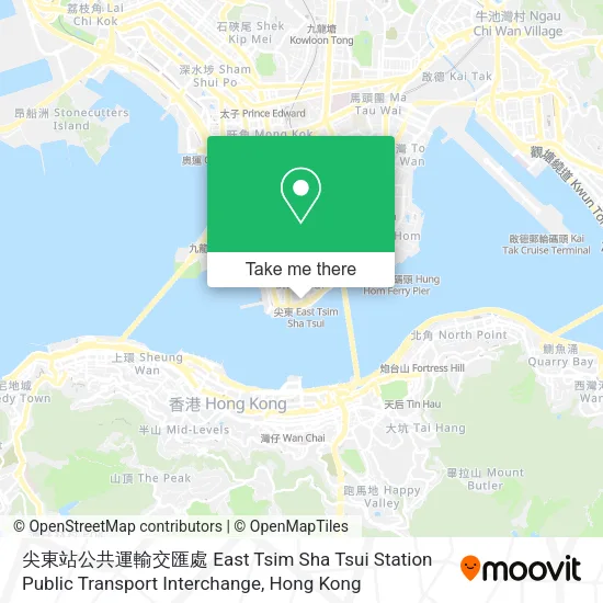 尖東站公共運輸交匯處 East Tsim Sha Tsui Station Public Transport Interchange地圖