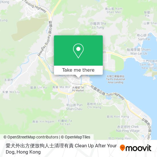 愛犬外出方便放狗人士清理有責 Clean Up After Your Dog地圖