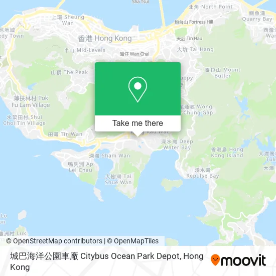 城巴海洋公園車廠 Citybus Ocean Park Depot地圖