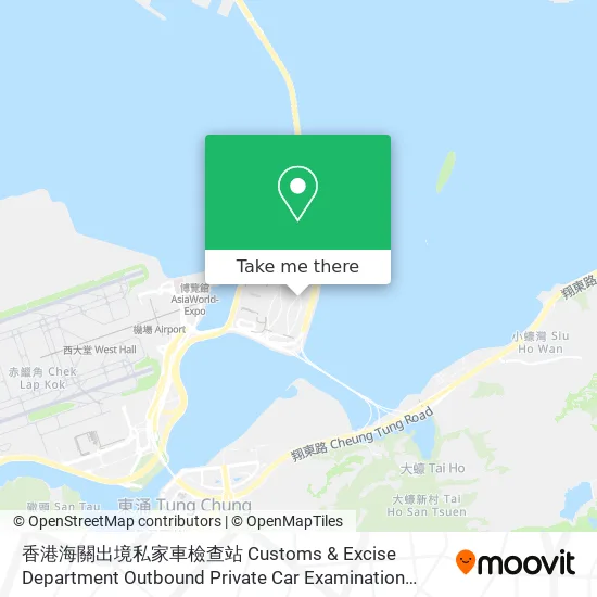 香港海關出境私家車檢查站 Customs & Excise Department Outbound Private Car Examination Building地圖