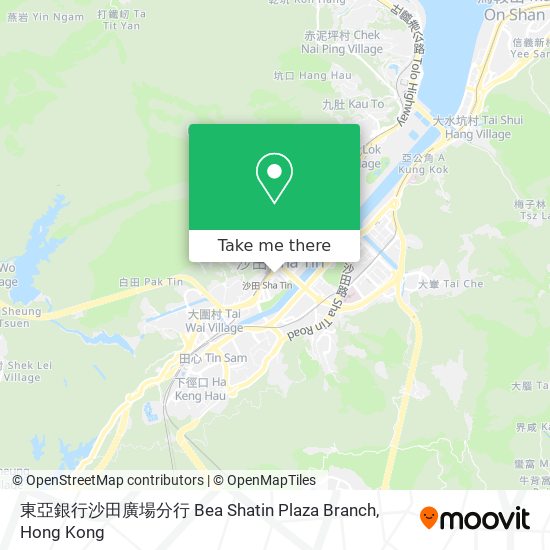 東亞銀行沙田廣場分行 Bea Shatin Plaza Branch map