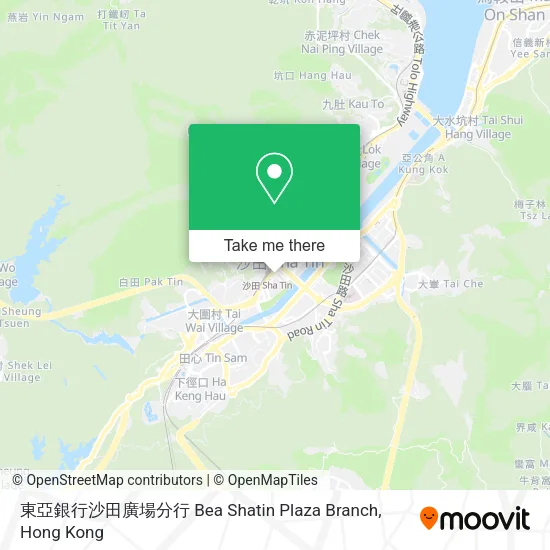 東亞銀行沙田廣場分行 Bea Shatin Plaza Branch地圖