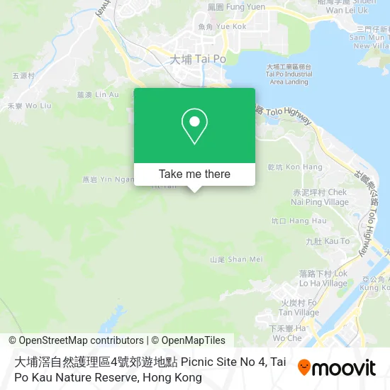 大埔滘自然護理區4號郊遊地點 Picnic Site No 4, Tai Po Kau Nature Reserve地圖