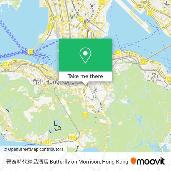 晉逸時代精品酒店 Butterfly on Morrison map