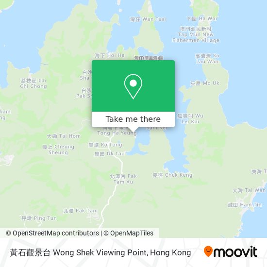 黃石觀景台 Wong Shek Viewing Point map
