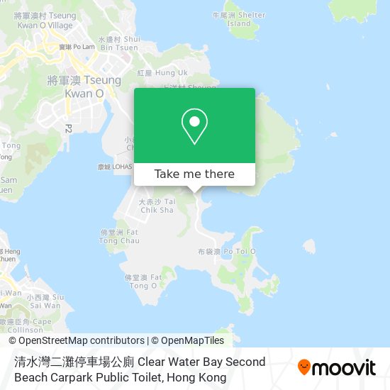 清水灣二灘停車場公廁 Clear Water Bay Second Beach Carpark Public Toilet map