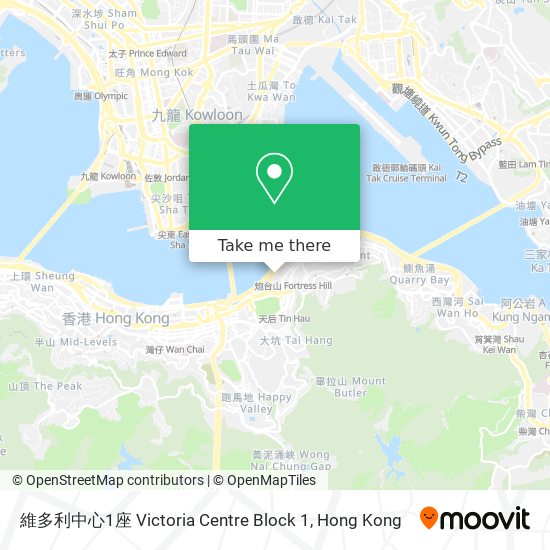 維多利中心1座 Victoria Centre Block 1地圖