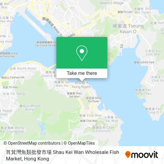 筲箕灣魚類批發市場 Shau Kei Wan Wholesale Fish Market map