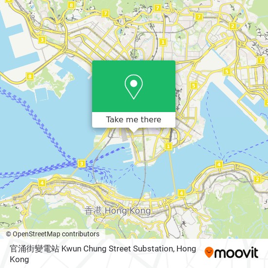 官涌街變電站 Kwun Chung Street Substation map