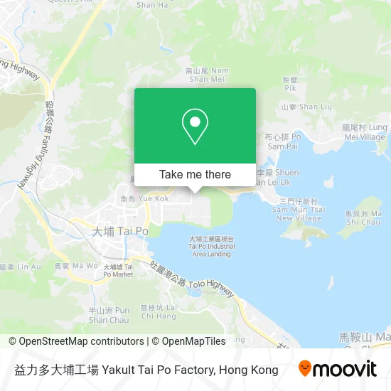 益力多大埔工場 Yakult Tai Po Factory map